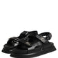Black DG Logo Sandals Flats Slippers Shoes