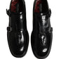 Black Leather Monk Strap Formal Dress Shoes