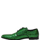 Dress Green Sequined Lace Up Men Derby Shoes