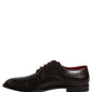 Maroon Calfskin Leather Derby Men Dress Shoes