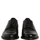 Black Calfskin Leather Derby Men Dress Shoes