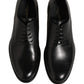 Black Calfskin Leather Derby Men Dress Shoes