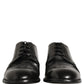 Black Calfskin Leather Derby Men Dress Shoes