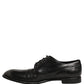 Black Calfskin Leather Derby Men Dress Shoes
