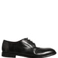 Black Calfskin Leather Derby Men Dress Shoes