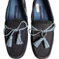 Navy Blue Suede Leather Tassel Loafers Shoes