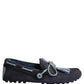 Navy Blue Suede Leather Tassel Loafers Shoes