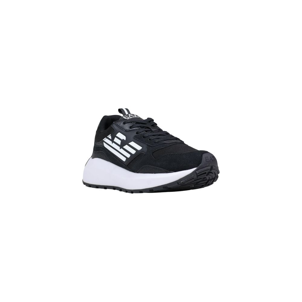 Black And White Polyethylene Athletic Sneakers