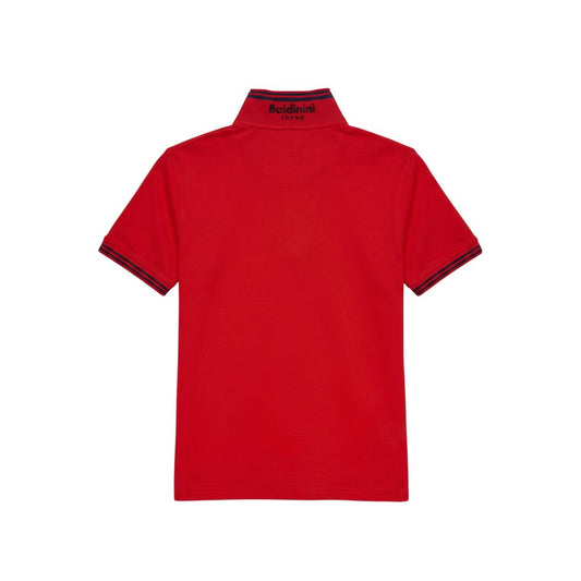 Red Cotton Men Polo-Shirt