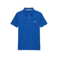 Blue Cotton Men Polo-Shirt