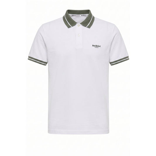 White Cotton Men Polo-Shirt