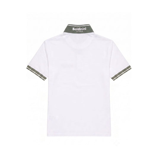 White Cotton Men Polo-Shirt