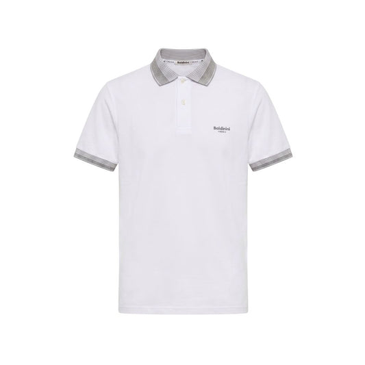 White Cotton Men Polo-Shirt