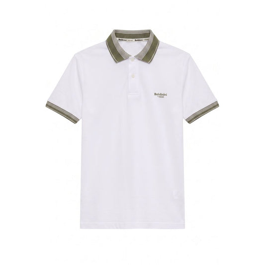 White Cotton Men Polo-Shirt