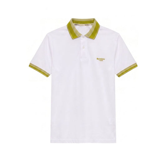 White Cotton Men Polo-Shirt