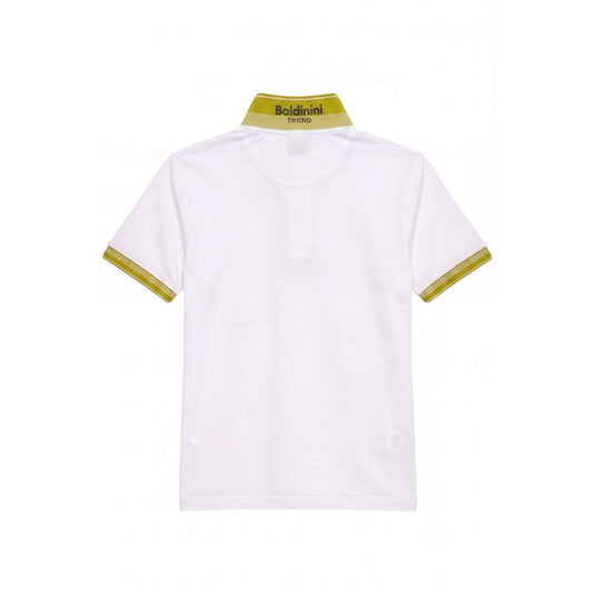 White Cotton Men Polo-Shirt