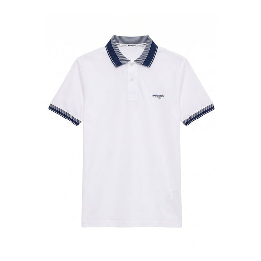 White Cotton Men Polo-Shirt