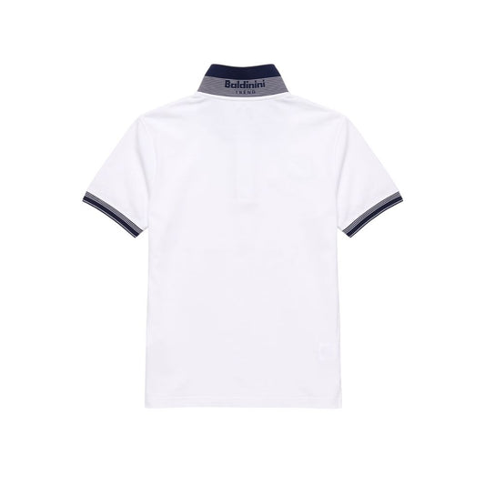 White Cotton Men Polo-Shirt
