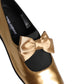 Metallic Gold Leather Flats Loafers Shoes