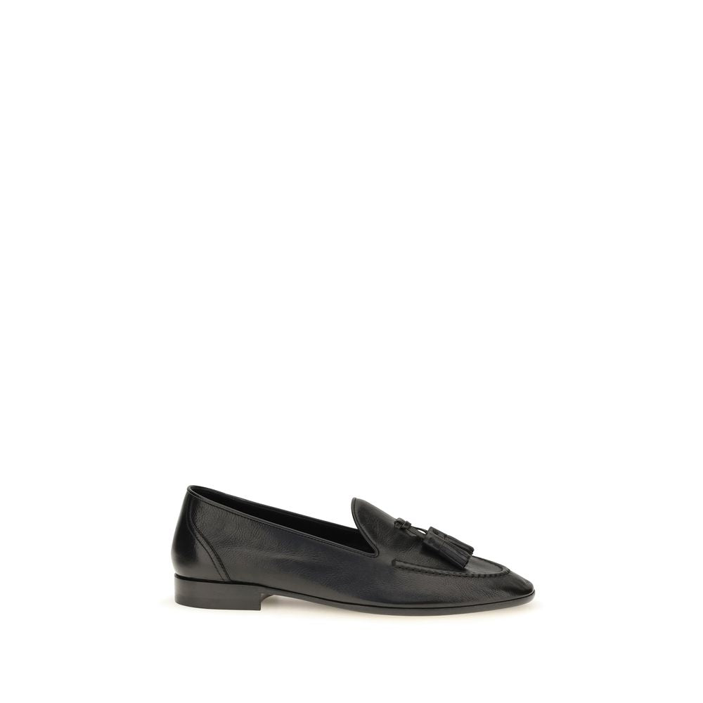 Black Calf Leather Bos Taurus Slip-On Loafers