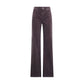 Brown Cotton Casual Pants
