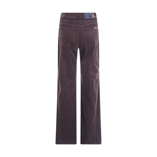Brown Cotton Casual Pants