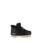 Black Polyester Lace-Up Boots