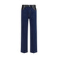 Blue Recycled Cotton Straight-Leg Jeans