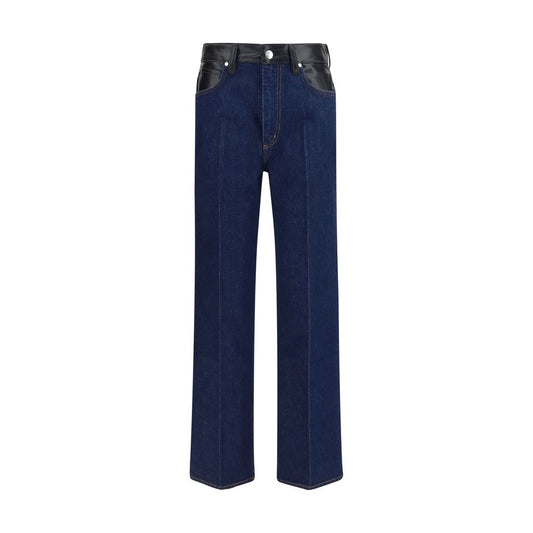 Blue Recycled Cotton Straight-Leg Jeans