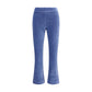 Blue Cotton Flared Pants