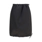 Black Cotton Mini Skirt