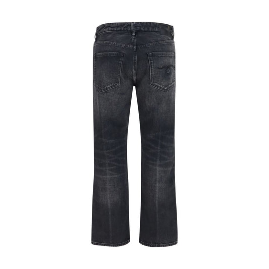 Black Cotton Boyfriend Jeans