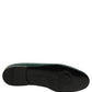 Dark Green Embossed Leather Loafers Shoes