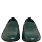 Dark Green Embossed Leather Loafers Shoes