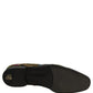 Black Velvet Floral Embroidery Loafers Shoes
