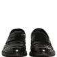 Black Brushed Calf Leather Loafers Shoes