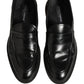Black Brushed Calf Leather Loafers Shoes