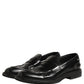 Black Brushed Calf Leather Loafers Shoes