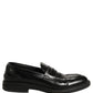 Black Brushed Calf Leather Loafers Shoes
