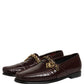 Maroon DG Chain Calfskin Leather Loafers Shoes