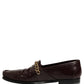 Maroon DG Chain Calfskin Leather Loafers Shoes