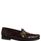 Maroon DG Chain Calfskin Leather Loafers Shoes