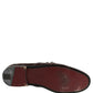 Maroon DG Chain Calfskin Leather Loafers Shoes
