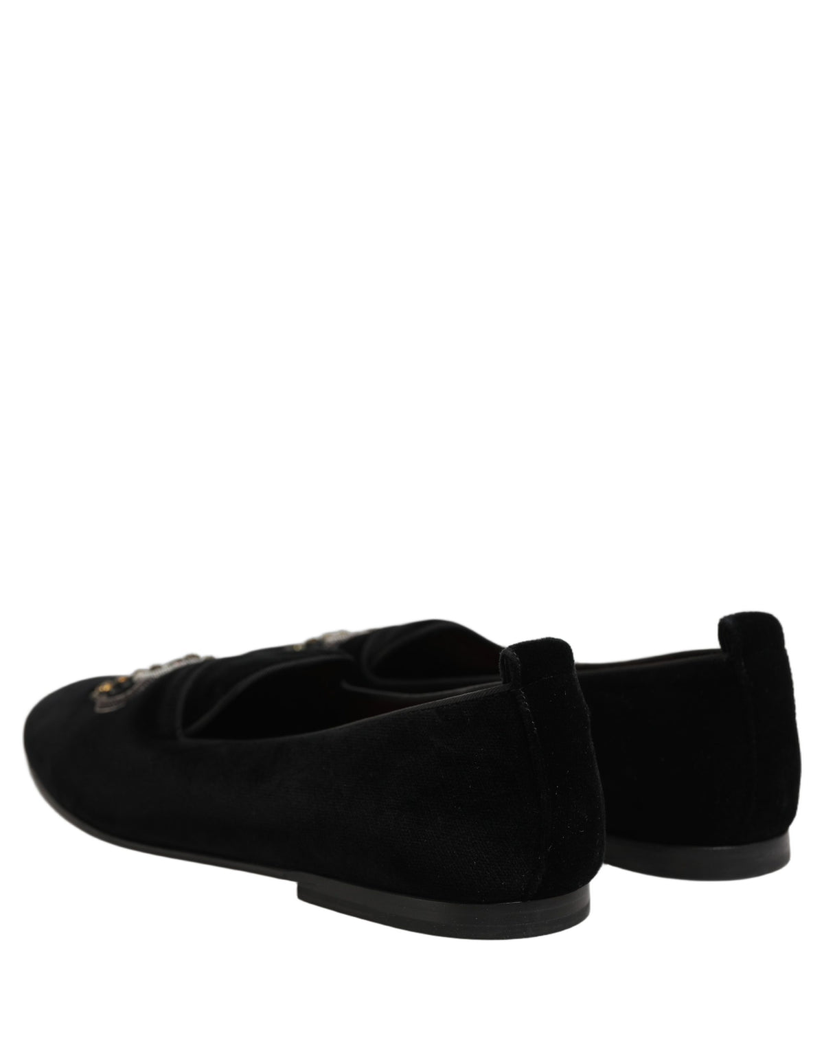 Black Crown Embellished Men Loafers Shoes