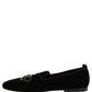 Black Crown Embellished Men Loafers Shoes