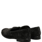 Black Suede Slip On Men Slippers Loafers Shoes
