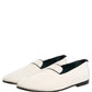 White Velvet Slip On Men Flats Loafers Shoes