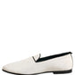White Velvet Slip On Men Flats Loafers Shoes