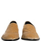 Beige Suede Slip On Slippers Loafers Shoes