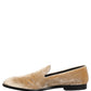 Beige Suede Slip On Slippers Loafers Shoes